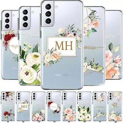 Floral Personalised Clear Case Cover For Samsung Galaxy S22 S21 A54 A34 A04S A14 • £5.10