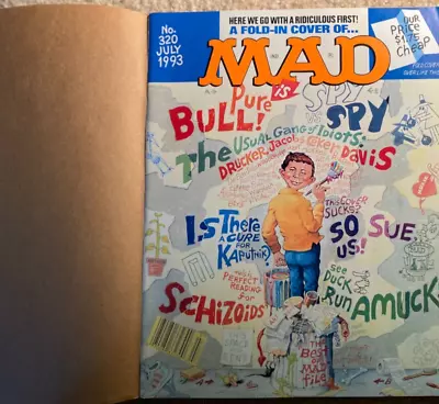 MAD Magazine Pure Bull Is Spy Vs Spy July 1993  # 320 W/ Mailing Cover • $6.50