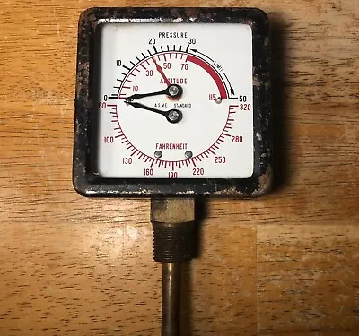 Vintage Altitude Pressure & Temperature Gauge. Marsh Company Steampunk • $14.95