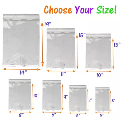 8 Sizes Crystal Clear Self Seal Transparent Plastic Cellophane Poly OPP Bags NEW • $49.95