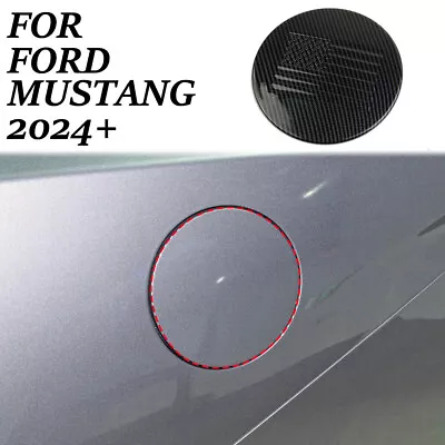 Carbon Fiber Fuel Tank Cover Trim Accessories Gas Door Cover For Ford Mustang • $29.90