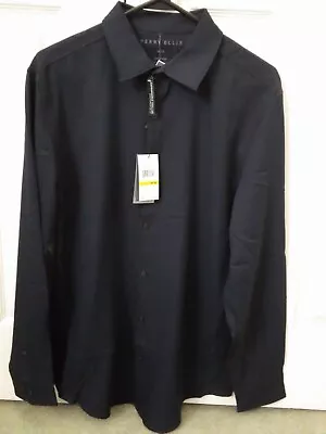 NWT Men's Medium Perry Ellis L/S Button Front Moisture Wicking Stretch Shirt • $29.99