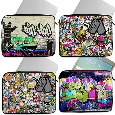 Personalised Laptop Case Graffiti Tablet Cover Gamer Sleeve Universal Bag Gift • £12.95