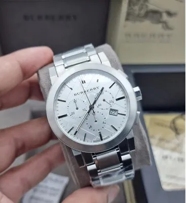 New Genuine Burberry Mens Watch Stainless Steel Silver Tone The City Bu9350 Uk • $171.73