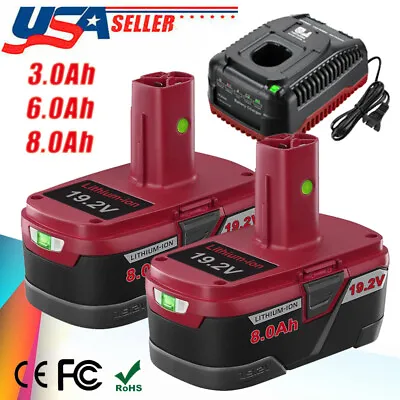 19.2 Volt 8.0Ah For Craftsman C3 Lithium Ion XCP Battery / Charger 11375 6.0Ah • $18