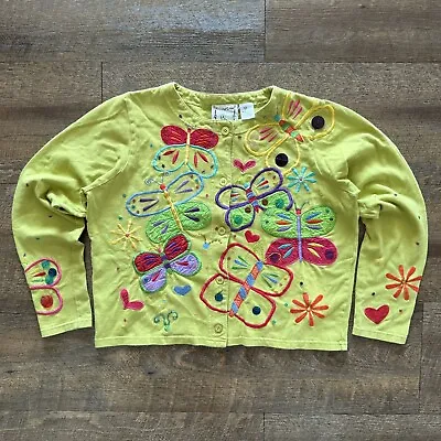 Vintage Womens Medium Michael Simon Lite Embroidered Button Up Sweater • $65