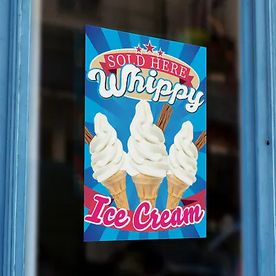 Mr Whippy Ice Cream Sold Here Adhesive Printed Vinyl Window Wall Sticker Sign • £19.99