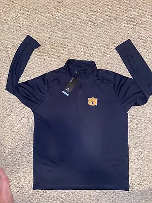 NWT Antigua Auburn Tigers Size Large 1/4 Zip Pullover Jacket Blue Polyester New • $13.99