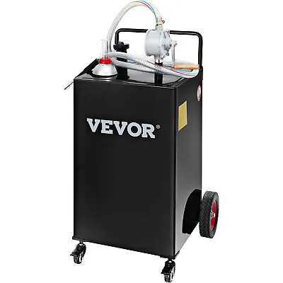 VEVOR 30 Gallon Gas Caddy Fuel Diesel Oil Transfer Tank 4 Wheels Portable Pump • $185.99