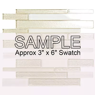 Mosaic Glass Tile Anora Linear Kitchen Bathroom Fireplace Wall Backsplash White • $4.40