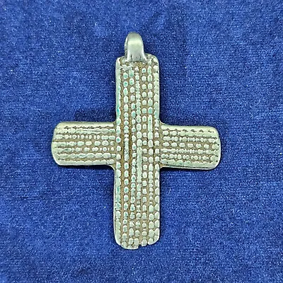 Vintage Hand Made Silver Colored Cross Pendant • $10