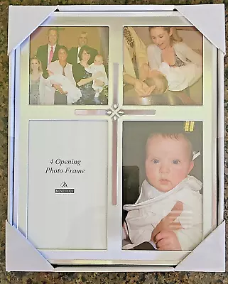 Malden 4 Opening Christening Baptism Silver Frame With Cross MSRP $30 • $9.95