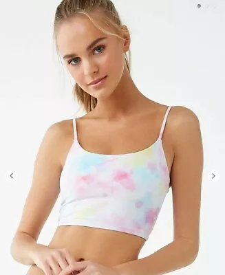 Forever 21 Watercolour Longline Bralette Bikini Top Size S UK 6 • £8.50