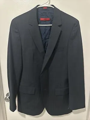 Hugo Boss Men Blazer 40 R Suit Separates Jacket Dark Blue Striped Wool Blend • $29.99