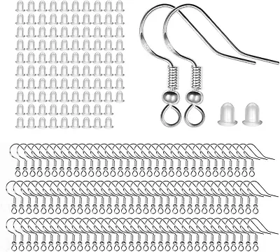 100 PCS / 50 Pairs 925 Sterling Silver Earring Hooks Hook Ear Wires With 100 PC • $7.34