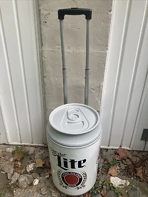 Miller Lite Portable Cooler STL Baseball Tailgating Rolling Beer Can Wheels • $59