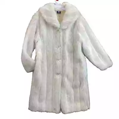 Vintage Silver Unicorn Faux Fur Coat Size 18.5 • $65