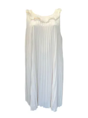 Marina Rinaldi Women's Ivory Dare Sleeveles Pleated Dress Size 18W/27 NWT • $78.75