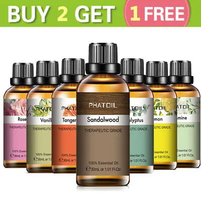 30ml Pure Essential Oils Aromatherapy Therapeutic Diffuser Burner Undiluted Oil • £6.59