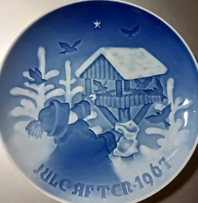 Jule Aften 1967 B&G Christmas Plate Made In Denmark Fuglenes Jul Jules After (A) • $10