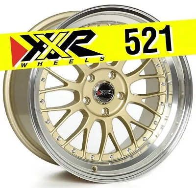 $906.99 • Buy XXR 521 18x10 5-100 +25 Gold Wheels (Set Of 4) Classic Mesh Design Huge Lip