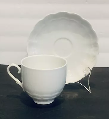 Kaiser Germany Romantica All White Cup And Saucer • $19.99