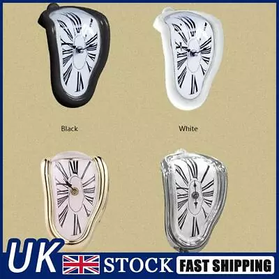 Melting Clock Deformation Clock Creative Roman Number Exquisite For Table Decor • £10.63