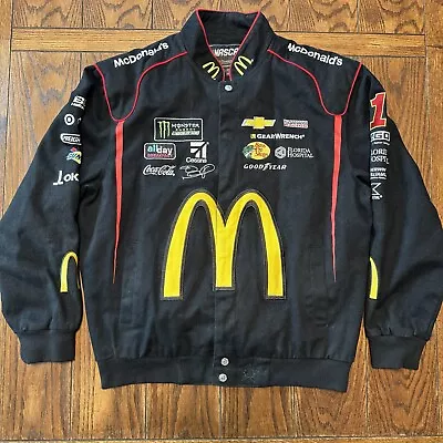 McDonalds Racing Nascar Racing Jacket Medium #1 J Mac I’m Lovin It Embroidered • $209.95
