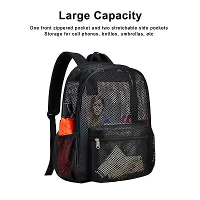 Mesh Backpack Heavy Duty Lightweight Large Capacity Washable See Through Backpac • $16.46