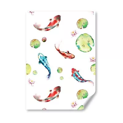 1x Vertical Poster Koi Carp Pond Fish Goldfish Japanese #170643 • £8.99