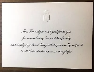 Jacqueline Kennedy Mourning Condolence Card 5x3.75 Post JFK Assassination Jackie • £57