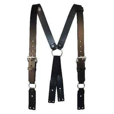 $80.97 • Buy Boston Leather Fireman's Leather Suspenders Black Plain Regular 9175-1