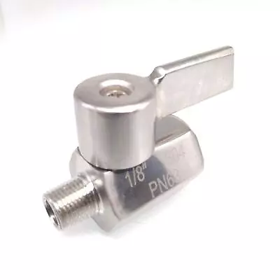 304 Stainless Steel Mini Ball Valve With Handle Female X Male NPT Thread 1/8'' • $18.78