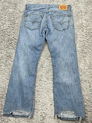 Levis 527 Jeans Mens 32x30 Slim Bootcut Blue Light Wash Denim Adult Casual • $21.15