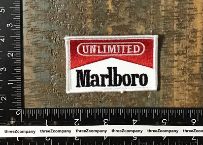 Vintage MARLBORO UNLIMTED Cigarettes Smoking Racing Team Logo Iron-On Patch • $9.20