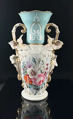 Old Paris Porcelain Handled Vase 19th Century 12  Tall • $350