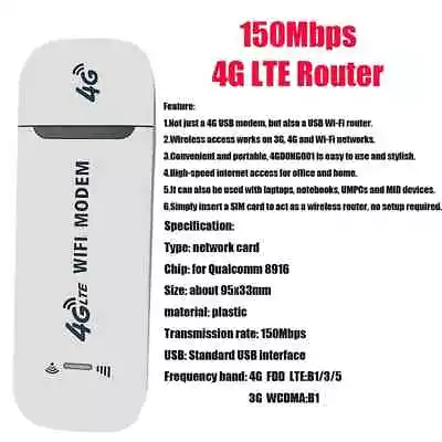 4G LTE Wireless Router USB Dongle Modem Mobile Broadband WIFI SIM Card Internet • $15.99