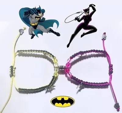 Batman Catwoman Bracelet Superhero Couple Magnetic Heart Love Matching Magnet • $10.20