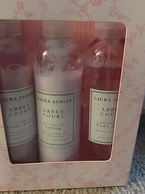 Laura Ashley Abbey Court 3 Piece Gift Set Lotion Body Spray & Body Wash • £38.56