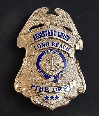 Long Beach Fire Department - Assistant Chief - Sun Badge CA California NEW • $310