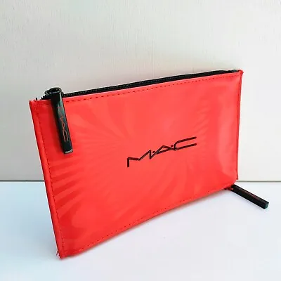 1x MAC Red Double Zip Makeup Bag Case Purse Travel Toiletry Pouch Brand NEW • $17.95