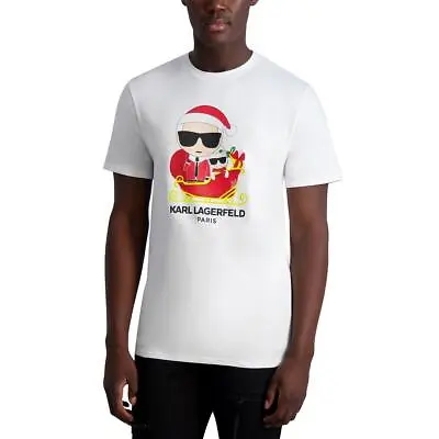 Karl Lagerfeld Paris Mens Holiday Crewneck Tee T-Shirt BHFO 1107 • $20.99