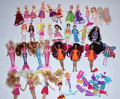 Vtg. Polly Pocket Barbie Mermaids Fairies Mixed Mini Doll Lot (34) & Clothes • $22