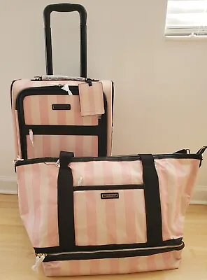 Victoria's Secret Pink Stripe Wheelie/Luggage And Weekender Tote • $399.99