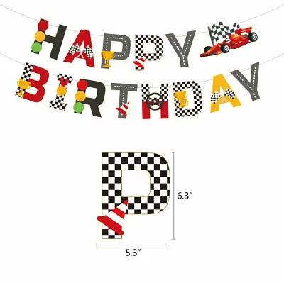 F1 Racing Car Karting Motor Sport Birthday Party Banner Bunting Flag Event Decor • £5.18