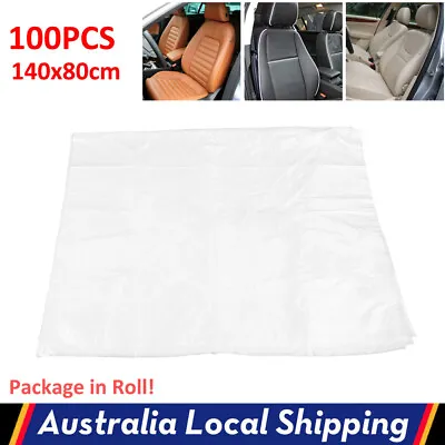 100pcs Disposable Plastic Car Vehicle Seat Covers Protectors Mechanic Valet Roll • $22.37