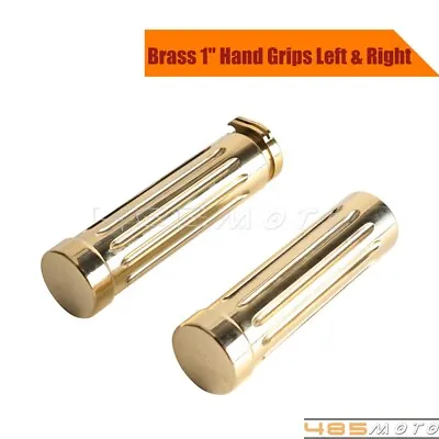 Pair Brass 1  Hand Grips Left & Right For Harley Davidson Dyna Softail Touring • $113.99