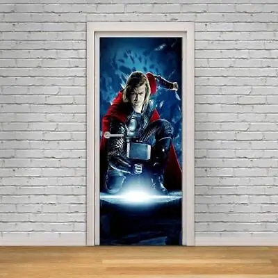 Thor The Avengers Marvel 3D DOOR WRAP Decal Wall Sticker Decor Mural Art D257 • $20.33