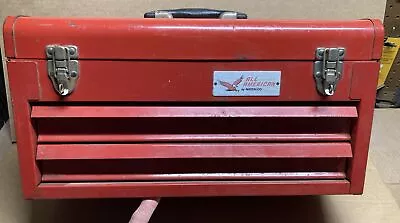 Vintage Metal Tool Box  ALL AMERICAN By WATERLOO JL-99 2 Drawer Handyman Chest • $49.99