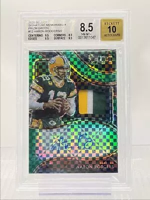 Aaron Rodgers 2020 Panini Select Green Patch Autograph Auto 2/2 Bgs 8.5 Q2057 • $94